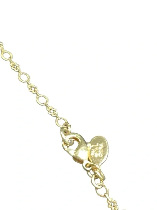 Kenneth Jay Lane Gold and White Bead Link Necklace - Picture 2 of 2